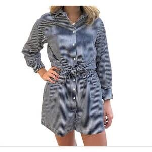 NEW AUREUM striped button up shirt & shorts set in navy